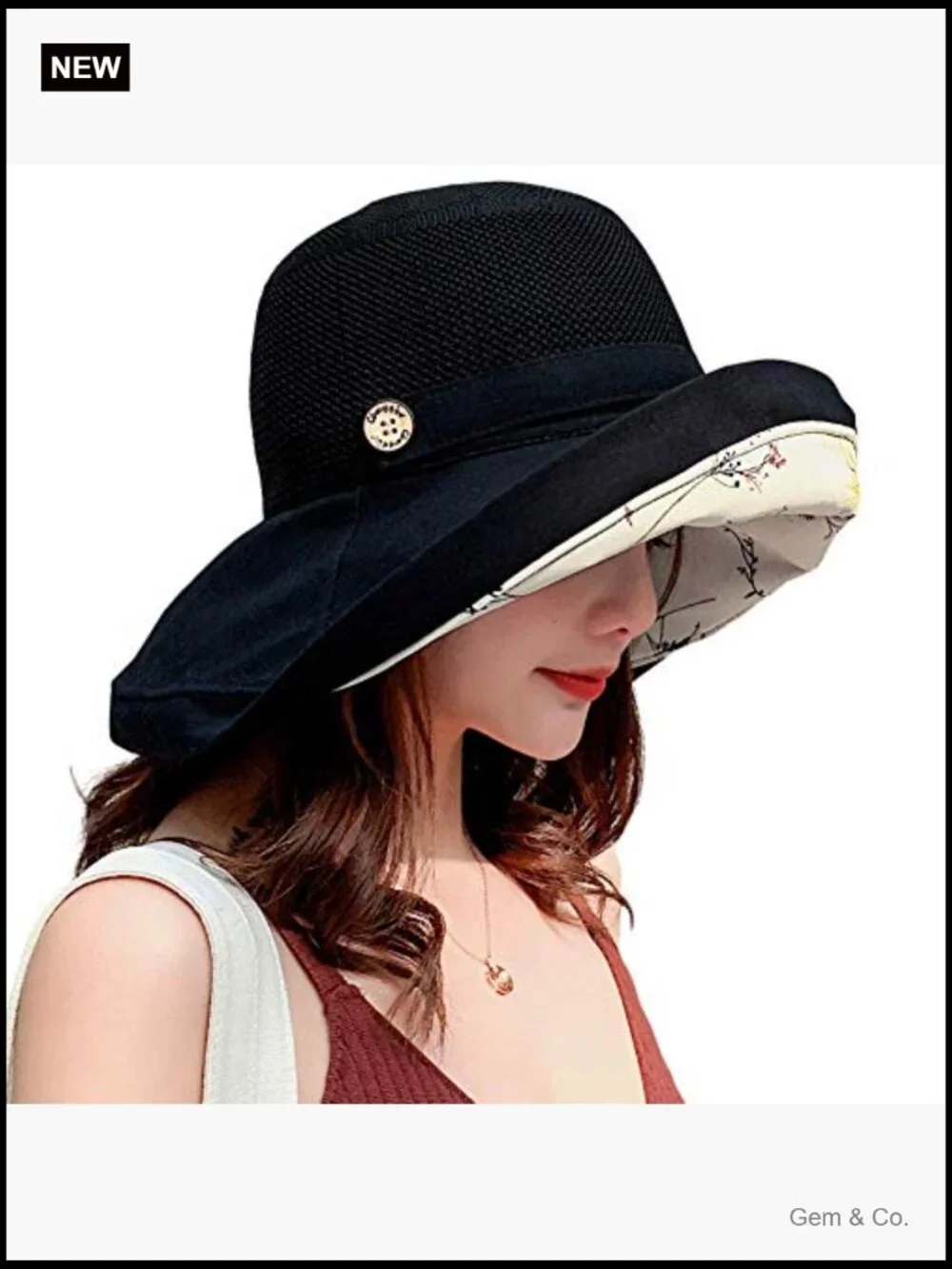 Wide Brim Sun Hat with UV Protection Packable Bucket Cap for Travel